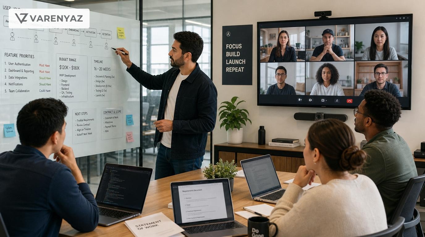 Founder preparing product and requirements before hiring a US software development team